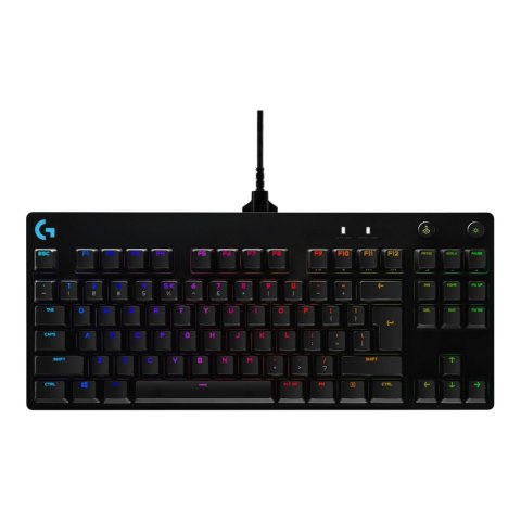 Klawiatura przewodowa Logitech G PRO GX Blue RGB USB US czarna