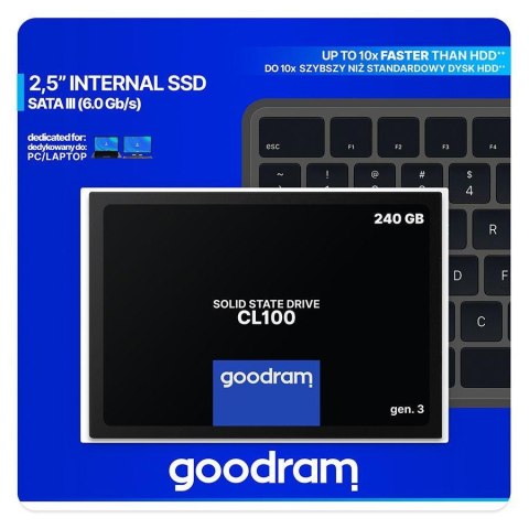 Dysk SSD GOODRAM CL100 240GB SATA III 2,5" GEN.3 (520/400 MB/s) 7mm