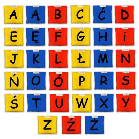 Woreczki gimnastyczne Akson Kolorowy Alfabet ZESTAW LITEREK 3 KOLORY