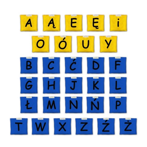 Woreczki gimnastyczne Akson Kolorowy Alfabet Zestaw Samogłoski i Spółgłoski
