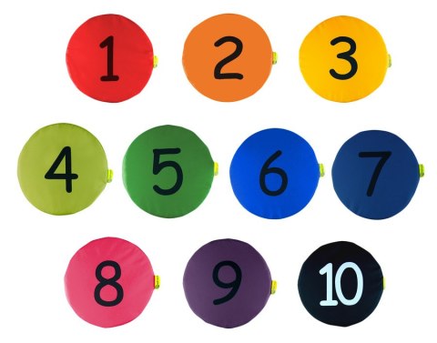 Poduszki EKOSKÓRA wysokość 6 cm zestaw Liczby 1-10 AKSON