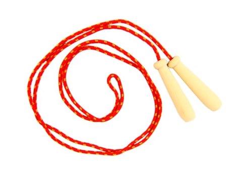 Skakanka sznurkowa z drewnianymi rączkami Akson 3 m - ZIELONY