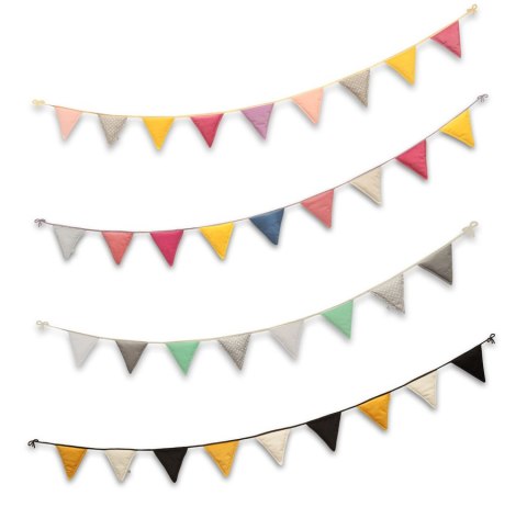 Girlanda pluszowa FLAGI - pastelowa - różowa