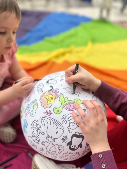 Piłka Balonowa do kolorowania ZWIERZĄTKA 30 cm