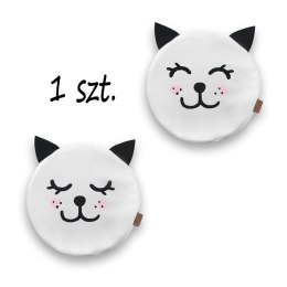 Poduszki białe ekoskóra KOTEK z uszkami 1 szt. 6 cm AKSON - Kotek - oczy w dół