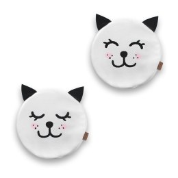 Poduszki białe ekoskóra KOTEK z uszkami 1 szt. 6 cm AKSON - Kotek - oczy w górę