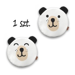 Poduszki białe ekoskóra MIŚ z uszkami 1 szt. 6 cm AKSON - Miś - otwarte oczy