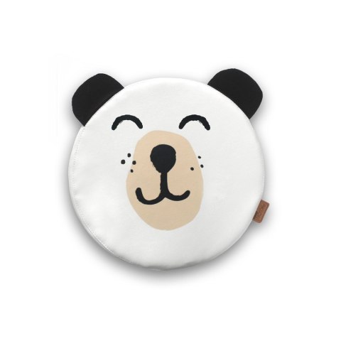 Poduszki białe ekoskóra MIŚ z uszkami 1 szt. 6 cm AKSON - Miś - otwarte oczy