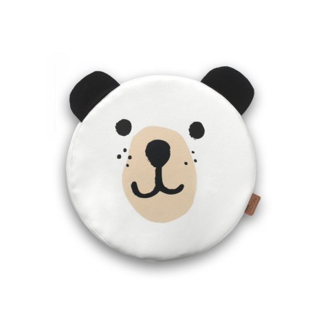 Poduszki białe ekoskóra MIŚ z uszkami 1 szt. 6 cm AKSON - Miś - zamknięte oczy