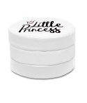 Poduszki białe ekoskóra NAPISY 1 szt. 6 cm AKSON - Kotek - Little Princess