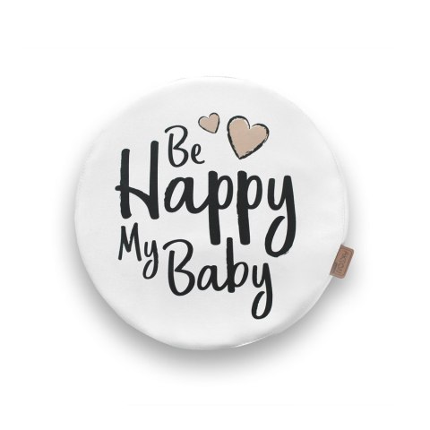 Poduszki białe ekoskóra NAPISY 1 szt. 6 cm AKSON - Miś - Be Happy