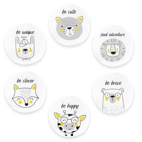 Poduszki ekoskóra ZWIERZĄTKA AFIRMACJE 3 cm 1 szt. AKSON - LEW