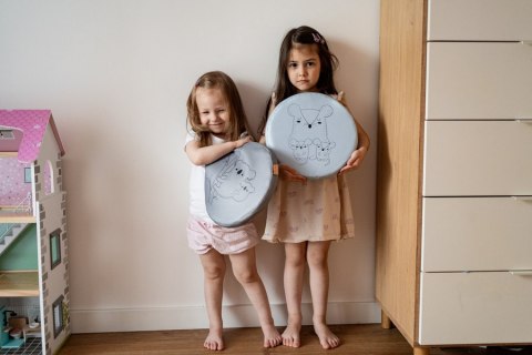 Poduszki ekoskóra ZWIERZĄTKA Rodzinki 3 cm 1 szt. AKSON - Leniwce -zielony