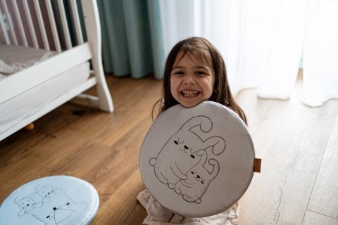 Poduszki ekoskóra ZWIERZĄTKA Rodzinki 3 cm 1 szt. AKSON - Misie - turkus