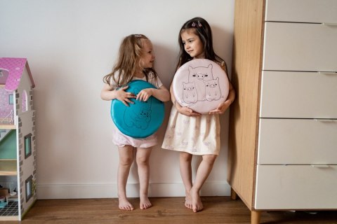 Poduszki ekoskóra ZWIERZĄTKA Rodzinki 3 cm 1 szt. AKSON - Misie - turkus