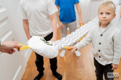 WĄŻ SPACEROWY biało-szary 230 cm 12 uchwytów AKSON - 2,3 m