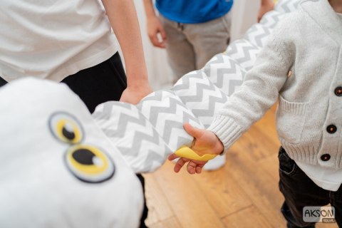 WĄŻ SPACEROWY biało-szary 230 cm 12 uchwytów AKSON - 2,3 m