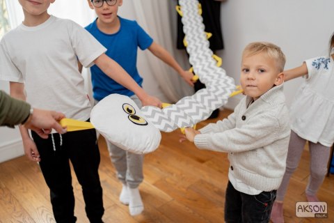 WĄŻ SPACEROWY biało-szary 230 cm 12 uchwytów AKSON - 2,3 m