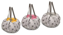 Worek mięciutka mata na zabawki 3w1 wzór GWIAZDKI - SZARY