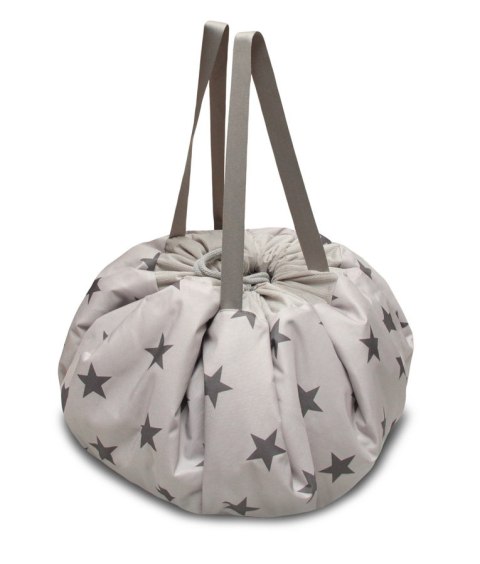 Worek mięciutka mata na zabawki 3w1 wzór GWIAZDKI - SZARY