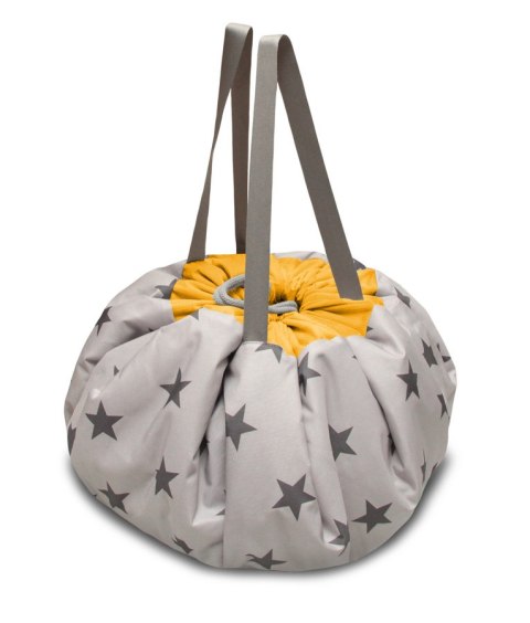 Worek mięciutka mata na zabawki 3w1 wzór GWIAZDKI - SZARY