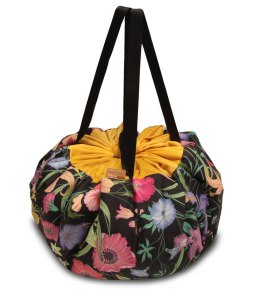 Worek mięciutka mata na zabawki 3w1 wzór KWIATY - ZIELONY