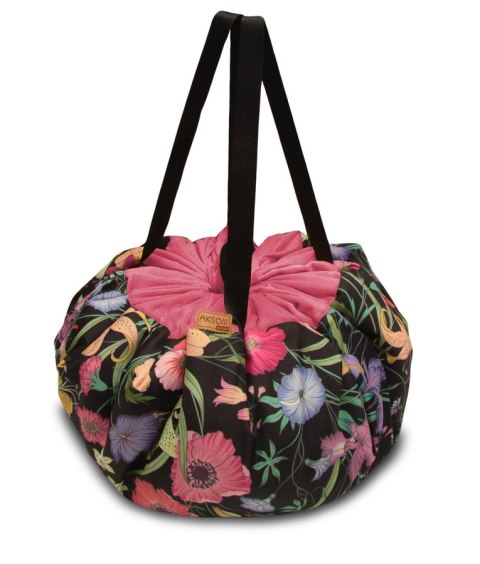 Worek mięciutka mata na zabawki 3w1 wzór KWIATY - ŻÓŁTY