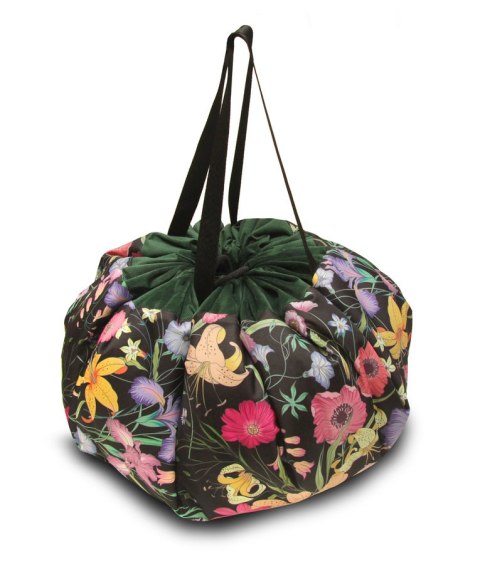 Worek mięciutka mata na zabawki 3w1 wzór KWIATY - ŻÓŁTY