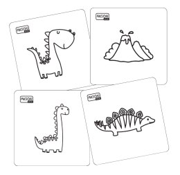 Karty do zabaw DINO zestaw 20 szt. do kolorowania