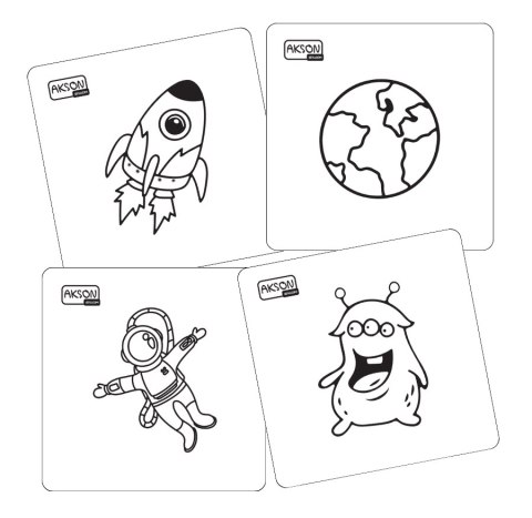 Karty do zabaw KOSMOS zestaw 20 szt. do kolorowania