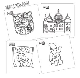 Karty do zabaw WROCŁAW zestaw 15 szt. do kolorowania