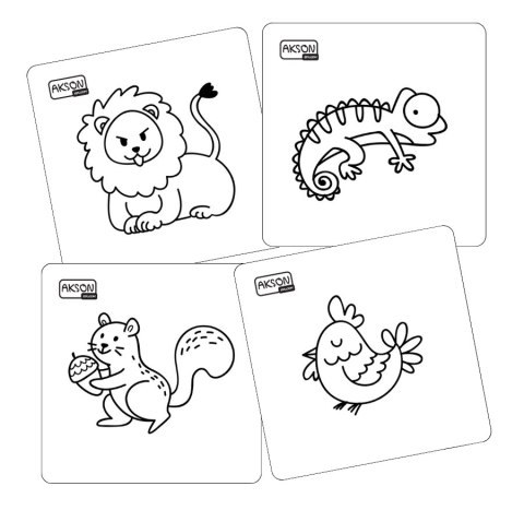 Karty do zabaw ZWIERZĘTA zestaw 20 szt. do kolorowania