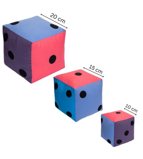 Kostka edukacyjna 15 cm Pastelowa - Kropki