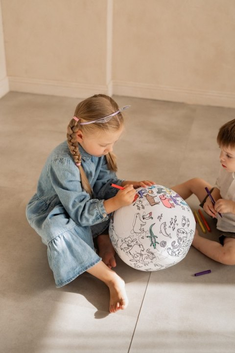 Piłka Balonowa Globus Kontynenty do kolorowania 30 cm