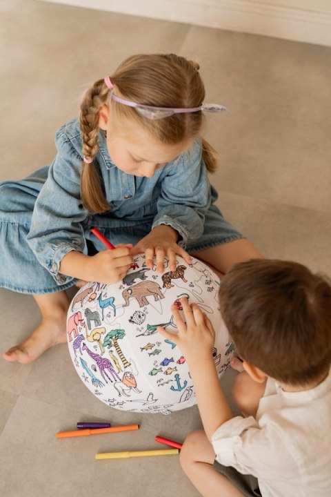 Piłka Balonowa Globus Kontynenty do kolorowania 30 cm