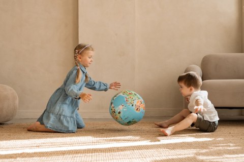 Piłka Balonowa Globus Kontynenty ze zwierzątami