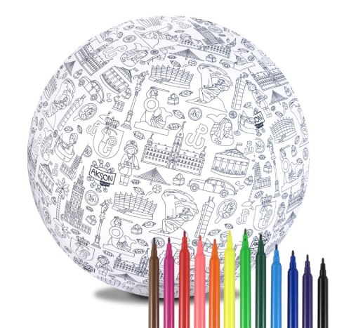 Piłka Balonowa do kolorowania XXL Akson seria miasta: WARSZAWA