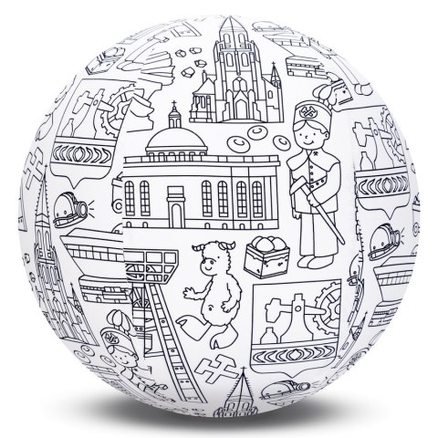Piłka Balonowa do kolorowania seria miasta KATOWICE 30 cm