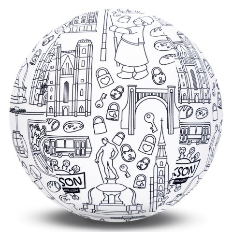 Piłka Balonowa do kolorowania seria miasta WROCŁAW 30 cm