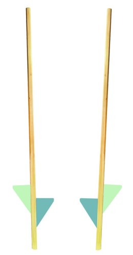 Szczudła drewniane cyrkowe dwustopniowe podwójne MIĘTOWO LIMONKOWE 170 cm dla dzieci i dorosłych