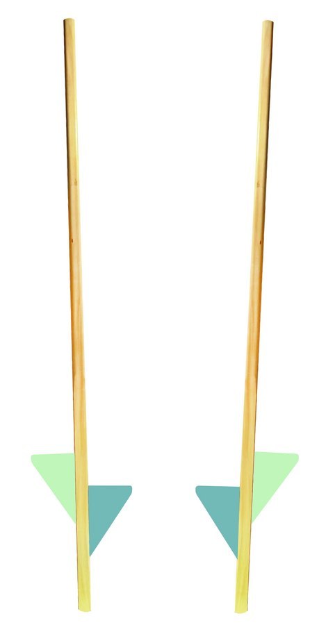 Szczudła drewniane cyrkowe dwustopniowe podwójne MIĘTOWO LIMONKOWE 170 cm dla dzieci i dorosłych