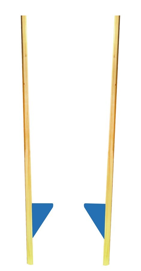 Szczudła drewniane cyrkowe małe NIEBIESKIE 140 cm dla dzieci