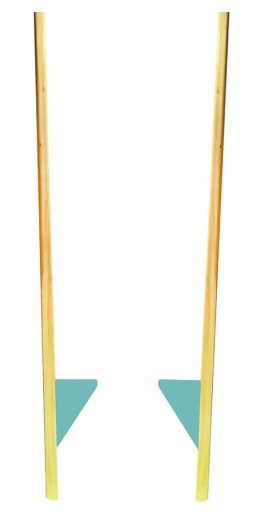 Szczudła drewniane cyrkowe małe pastelowe MIĘTOWE 140 cm dla dzieci