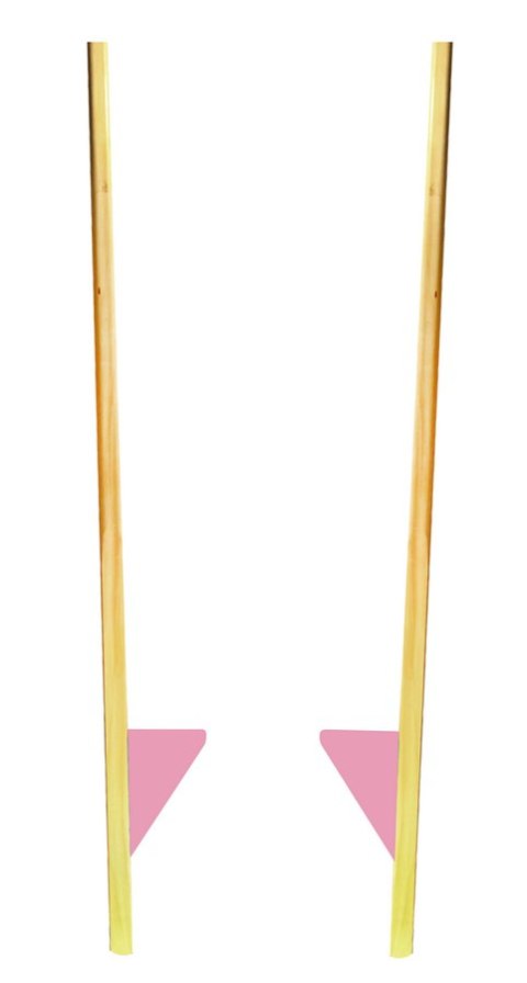 Szczudła drewniane cyrkowe małe pastelowe RÓŻOWE 140 cm dla dzieci