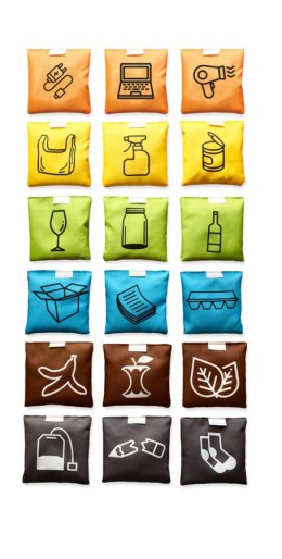 Zestaw Chusta Edukacyjna Recykling Plus Elektrośmieci AKSON 3m + 18 woreczków