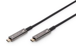 Kabel DIGITUS połączeniowy hybrydowy AOC Audio-Video 4K60Hz USB Typ C - Typ C (DP Alternate Mode) M/M 10m