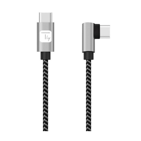 Kabel Techly USB 2.0 USB-C na USB-C kątowy 1m M/M 3A