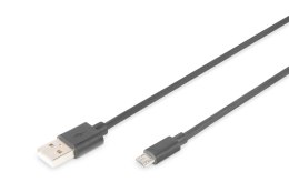 Kabel USB DIGITUS 2.0, typ A - B micro, 3m, czarny