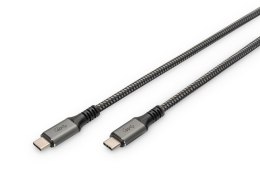 Kabel połączeniowy DIGITUS PREMIUM USB 4.0 Typ USB C/USB C M/M 40Gbps PD 3.1 240W 8K 60Hz czarny nylon 1m