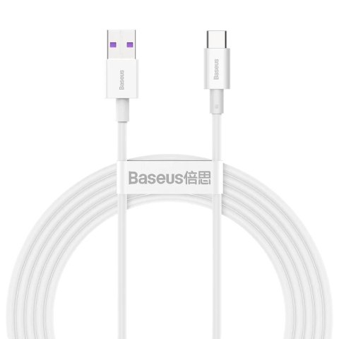 Kabel przewód USB - USB-C / Typ-C Baseus Superior CATYS-A02 z obsługą szybkiego ładowania 66W 2m biały